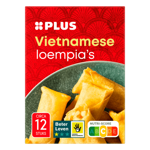 PLUS Vietnamese loempia's kip BLK 12ST - PLUS
