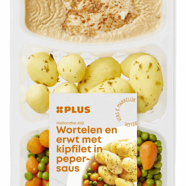 PLUS Wortel Erwt Kipfilet Peperroomsaus - PLUS