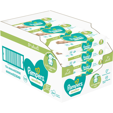 Pampers Sensitive Babydoekjes 12 x 52 - JUMBO
