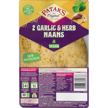 Pataks Naan garlic & coriander - JUMBO