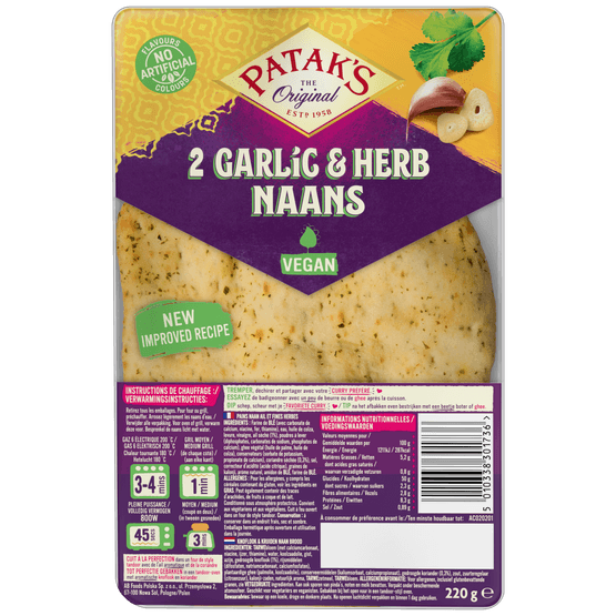 Patak's Naan knoflook en koriander - Dirk