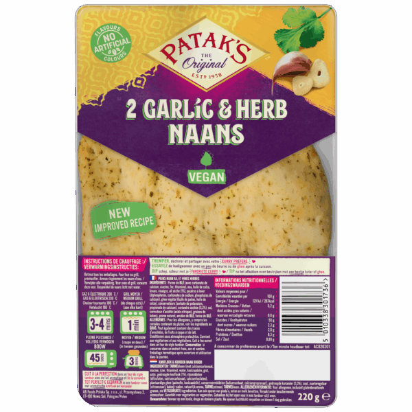 Patak's Naan knoflook en kruiden - PLUS