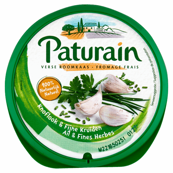 Paturain Roomkaas knoflook & fijne kruiden - PLUS