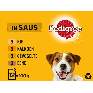 Pedigree Adult Maaltijdzakjes - Gevogelte & Groenten in Saus - Hondenvoer - JUMBO