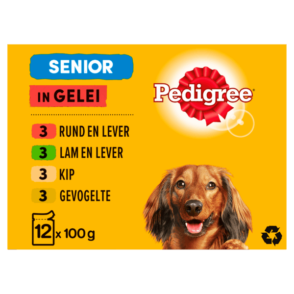 Pedigree Senior Vlees in Gelei Hondenvoer - PLUS