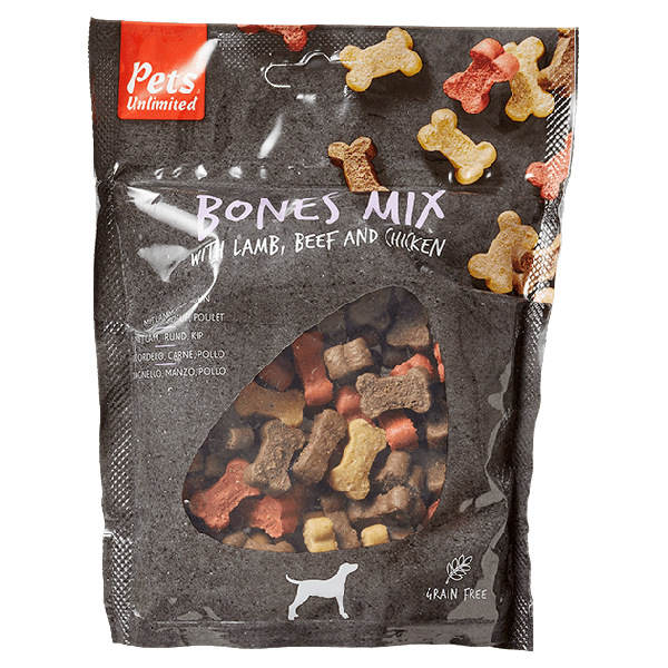 Pets Unlimited Bones Mix Lam Rund Kip - PLUS