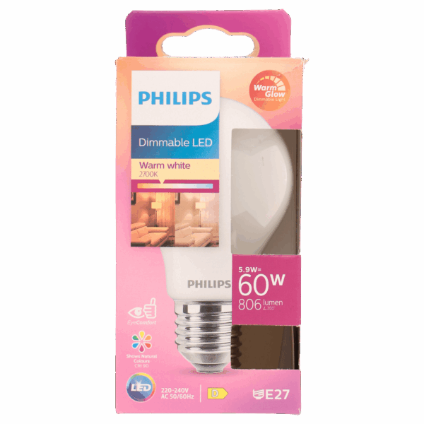 Philips LED 60W peer E27 mat dimbaar - PLUS