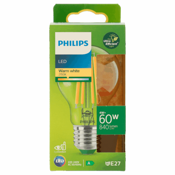 Philips LED Bulb 60W E27 2700K CL UE - PLUS
