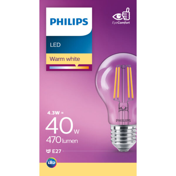 Philips LED Filament Standaard Helder E27 40W - Albert Heijn