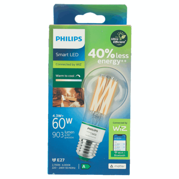 Philips Smart LED 60W E27 Wit- tot Blauwtinten - PLUS