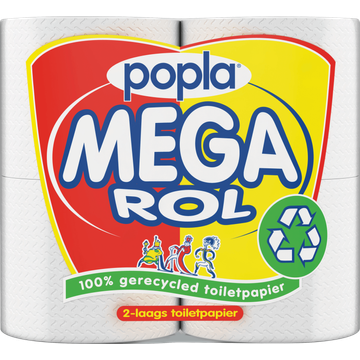 Popla Mega Rol Toiletpapier 4 rollen - JUMBO