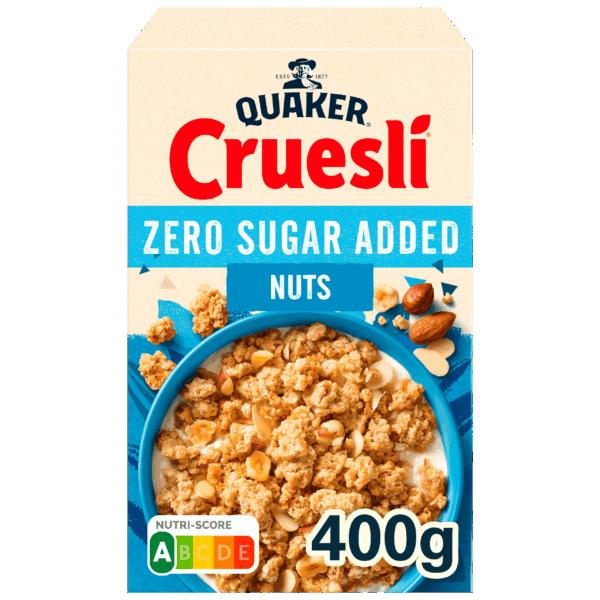 Quaker Cruesli Zero Sugar Added 4 noten - PLUS