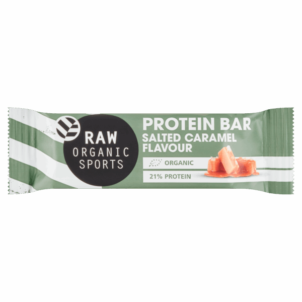 RAW Organic Sports Protein Salted Caramel Bar Bio - PLUS