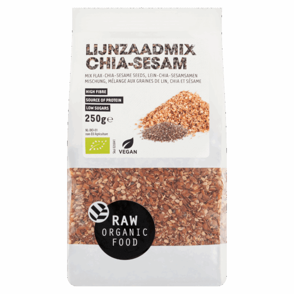 Raw Organic Food Lijnzaadmix chia sesam bio - PLUS