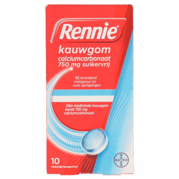 Rennie Kauwgom Calciumcarbonaat Suikervrij - PLUS