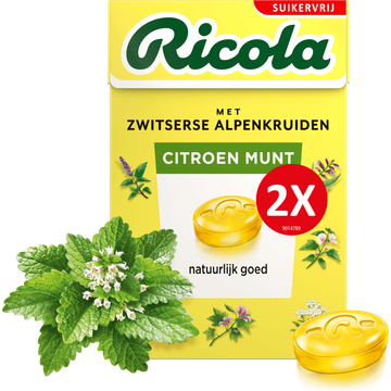 Ricola Citroen Munt suikervrij duopack 2 x 50 g - JUMBO