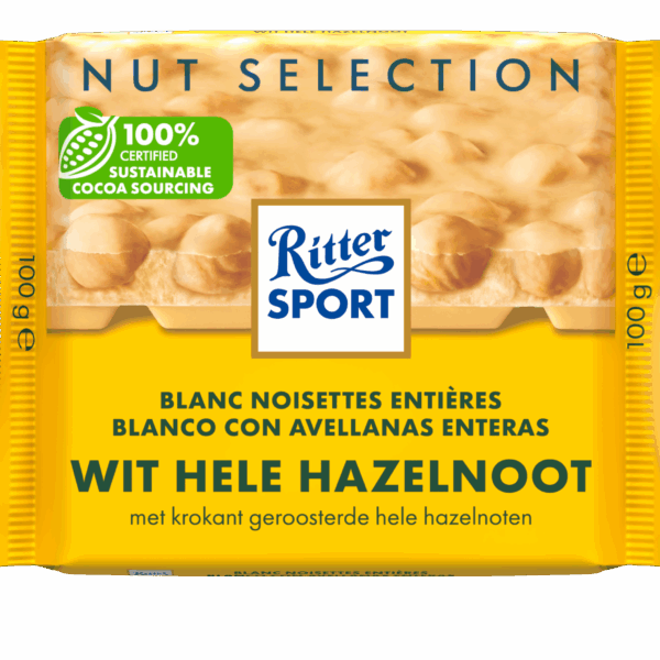 Ritter Sport Chocoladetablet Wit hele hazelnoot - PLUS