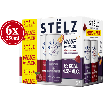 STËLZ - Hard Seltzer - Raspberry / Passionfruit Voordeelpack - JUMBO