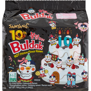 Samyang Buldak Hot Chicken Flavor Ramen 5 x 140 g - JUMBO