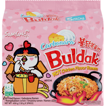 Samyang Carbonara Buldak Hot Chicken Flavor Ramen 5 x 130 g - JUMBO