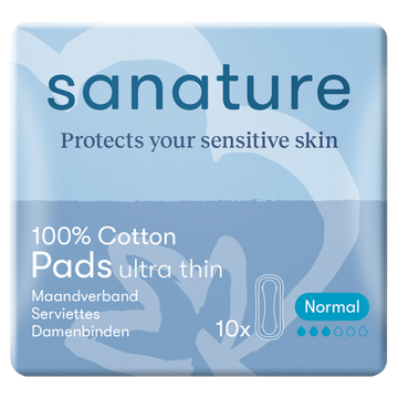 Sanature 100% Katoenen Maandverband Ultra Normaal zonder vleugels - JUMBO