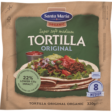 Santa Maria Organic Super Soft Medium Tortilla Original - JUMBO