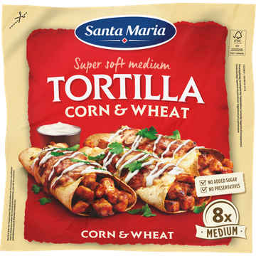 Santa Maria Tortilla Wraps Corn&Wheat Medium 8 Stuks - JUMBO