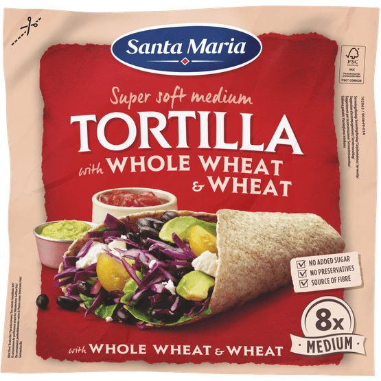 Santa Maria Tortilla whole wheat 8 stuks - Dirk