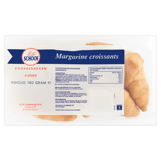Schoof Croissants margarine 4 st. - Dirk