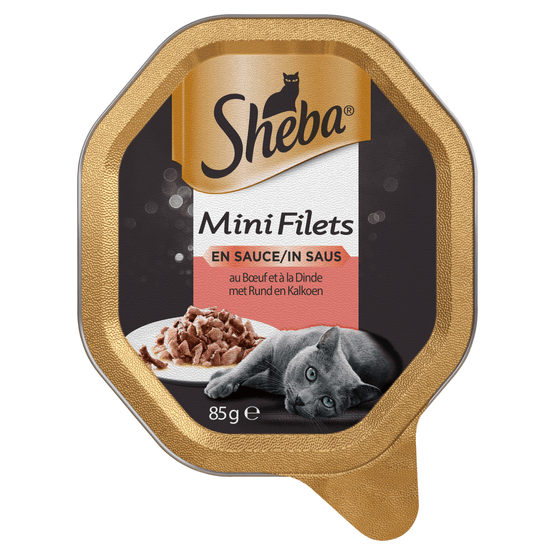 Sheba Kattenmaaltijd mini filets in saus rund-kalkoen - Dirk