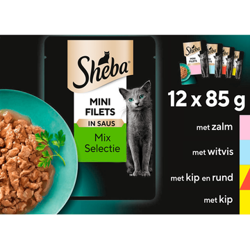 Sheba Kattenvoer Mini Filets - Natvoer - Mix Selectie in Saus - JUMBO