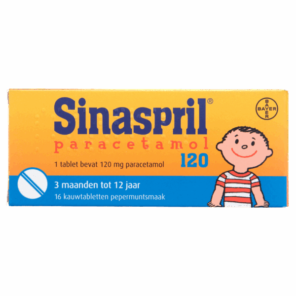 Sinaspril Paracetamol 120 16 kauwtabletten - PLUS