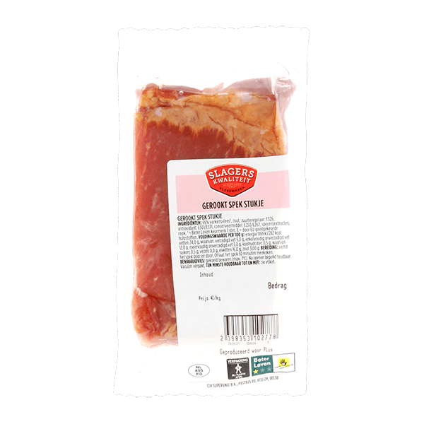 Slagers kwaliteit Vac. gerookt spek stukje - PLUS