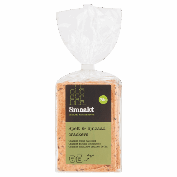Smaakt Crackers vegan spelt & lijnzaad bio - PLUS