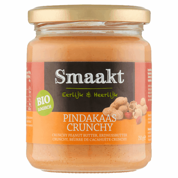 Smaakt Pindakaas Crunchy Biologisch - PLUS