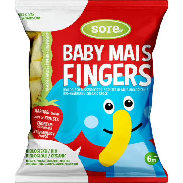 Sore Baby Maisfingers Aardbei 6m+ - Albert Heijn