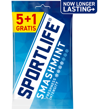 Sportlife Smashmint Suikervrije Kauwgom 5+1 Gratis - JUMBO