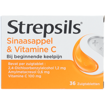 Strepsils Sinaasappel & Vitamine C zuigtabbletten bij keelpijn - JUMBO