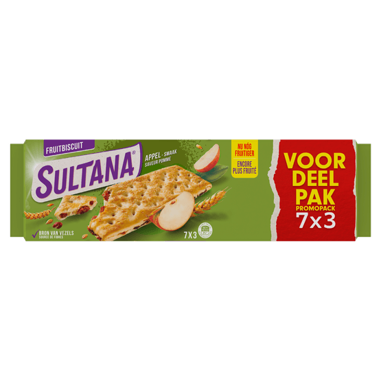 Sultana Fruitbiscuit appel voordeelpak - Dirk