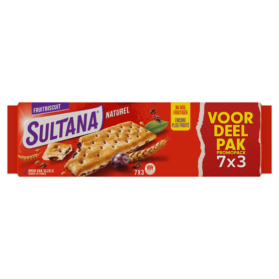 Sultana Fruitbiscuit naturel voordeelpak - Dirk