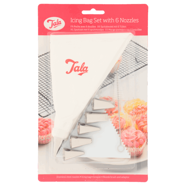 Tala Luxe spuitzak met 6 spuitmondjes - PLUS