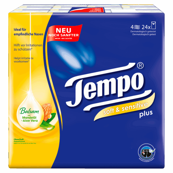 Tempo Soft & sensitive zakdoekjes - PLUS