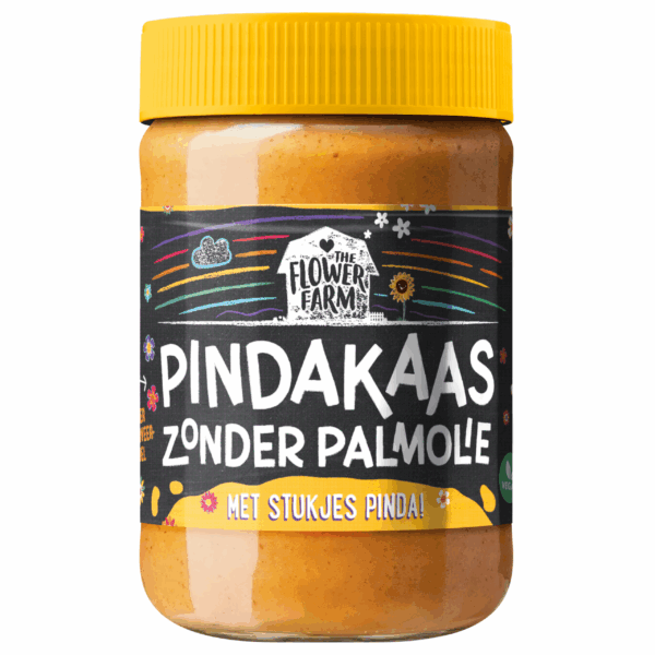 The Flower Farm Pindakaas met stukjes zonder palmolie - PLUS