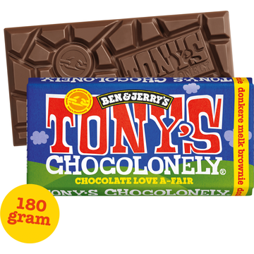 Tony's Chocolonely Ben & Jerry's Chocolate Love A-Fair Donkere Melk Brownie - JUMBO