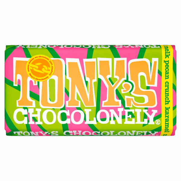 Tony's Chocolonely Melk Pecan Crunch Karamel - PLUS