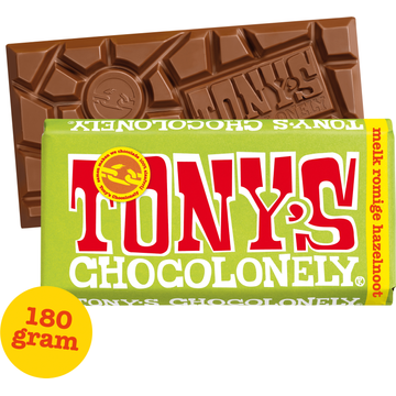 Tony's Chocolonely Melk Romige Hazelnoot Crunch Chocolade Reep - JUMBO