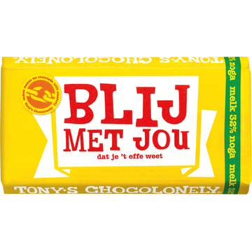 Tony's Chocolonely Melkchocolade reep Noga - Blij met jou! - JUMBO