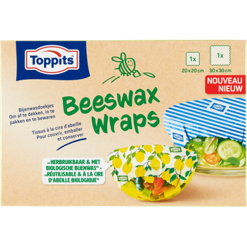 Toppits Beeswax Wraps 2 Stuks - JUMBO