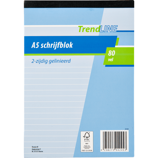Trendline Schrijfblok a5 80 vel - Dirk