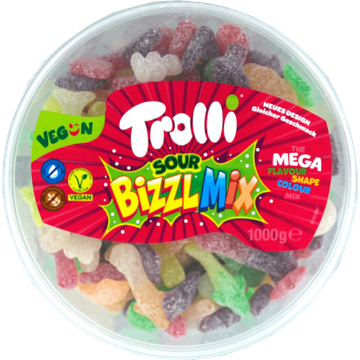 Trolli Sour Bizzl Mix Fruitgom - JUMBO